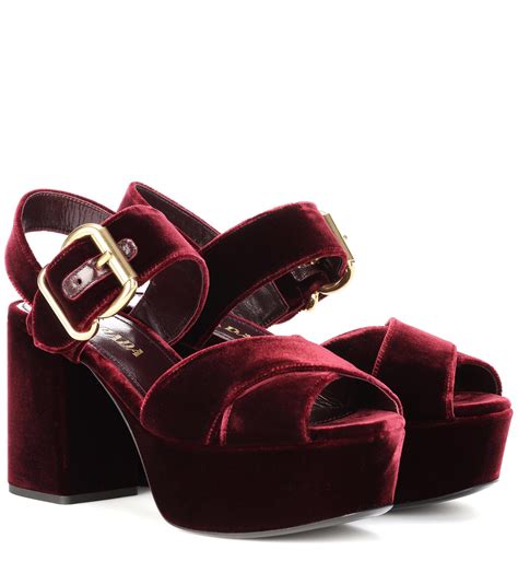 prada velvet platform 12|prada platform sandals.